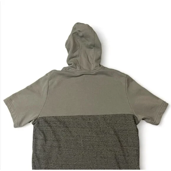 Under Armour Mens Short Sleeve Hoodie Size M Gray & Olive Cotton-Poly Blend - Picture 4 of 12
